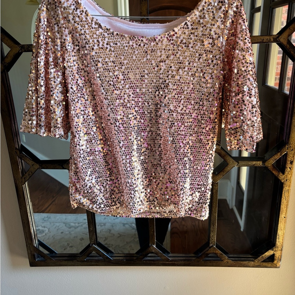 Sequin Pink Top